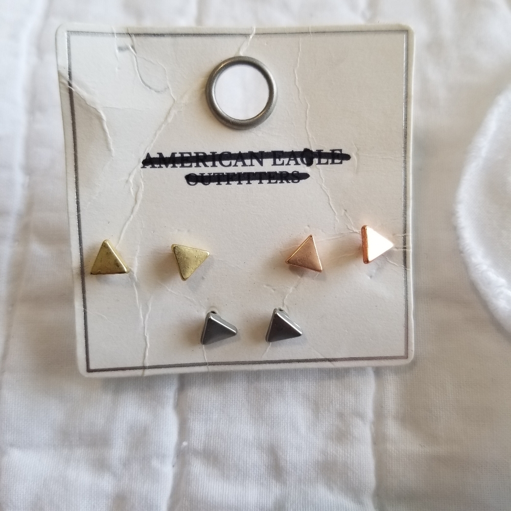American Eagle Outfitters 3 Pair Triangle Earrings